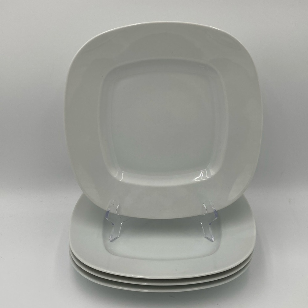 (4) Crate and Barrel White Square Plates